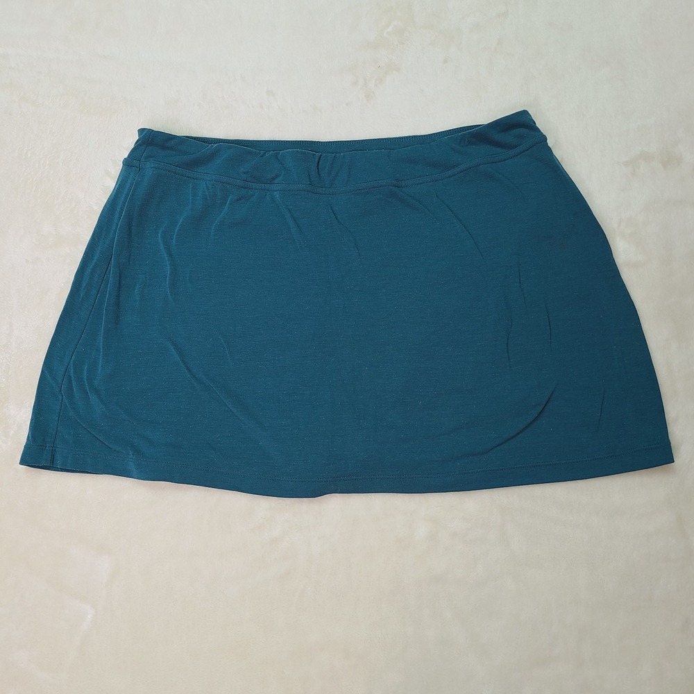 Prana Koen Skort Inside Pocket XL Teal Blue Green Womens Hiking Athletic
